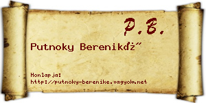 Putnoky Bereniké névjegykártya